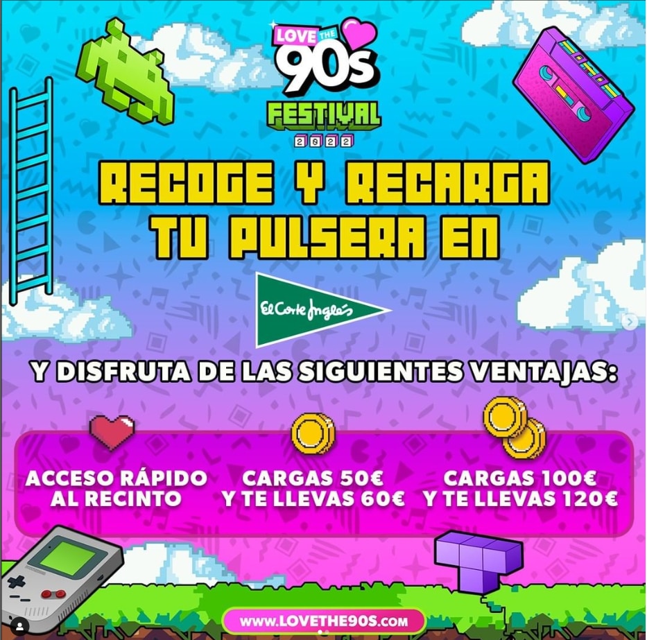 El Corte Inglés patrocina los Festivales Love the 90’s y Love the Tuenti’s y activa un acceso rápido