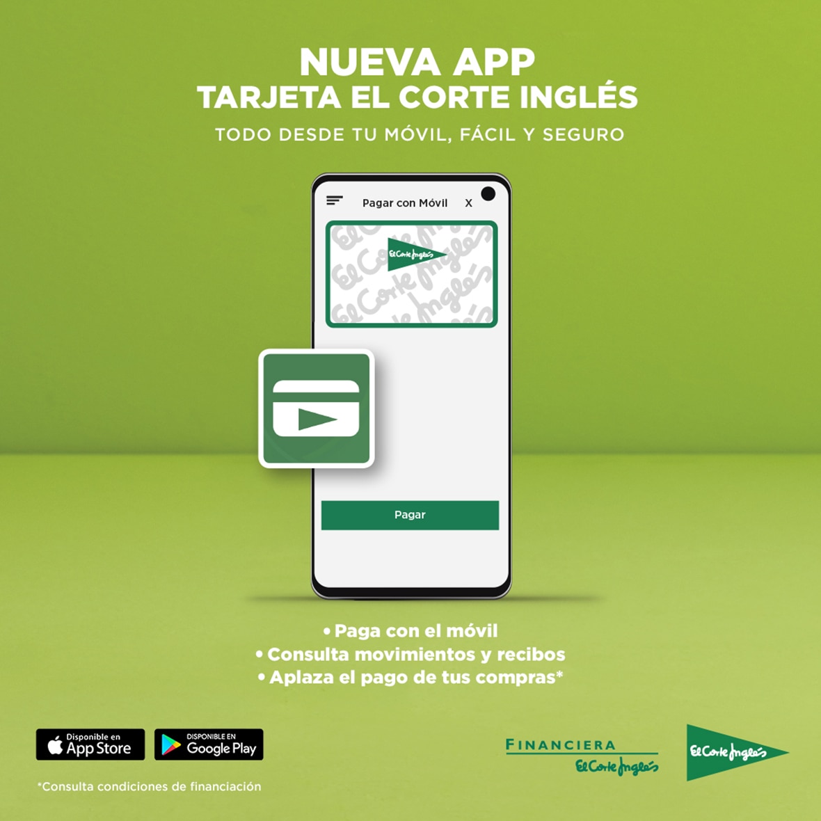 El Corte Inglés lanza una App que permite pagar y gestionar desde el móvil su tarjeta de compra