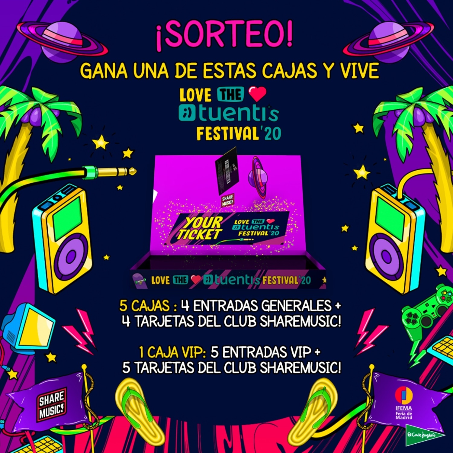 El Corte Inglés patrocina Love the 90’s y Love the Tuenti’s, dos de los grandes festivales musicales del año 
