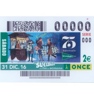 La ONCE dedica el cupón del 31 de diciembre al 75 aniversario de El Corte Inglés