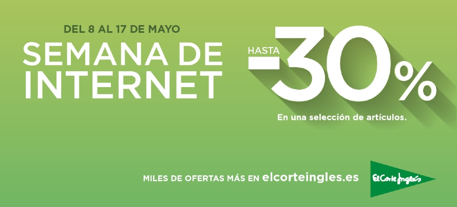 El Corte Inglés celebra la Semana de Internet con descuentos de hasta el 30% en web y app