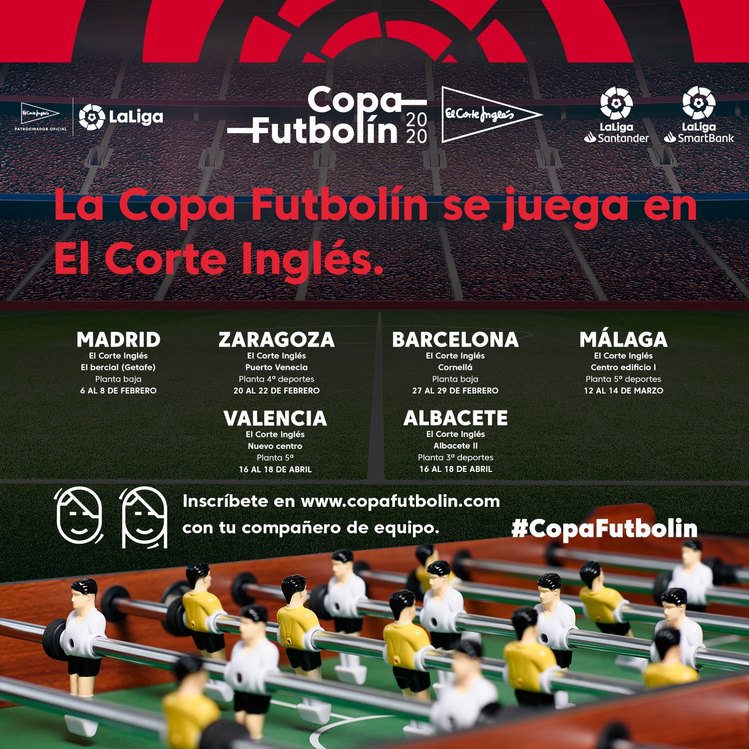 Nace la “Copa Futbolín El Corte Inglés”, una competición diferente para los aficionados