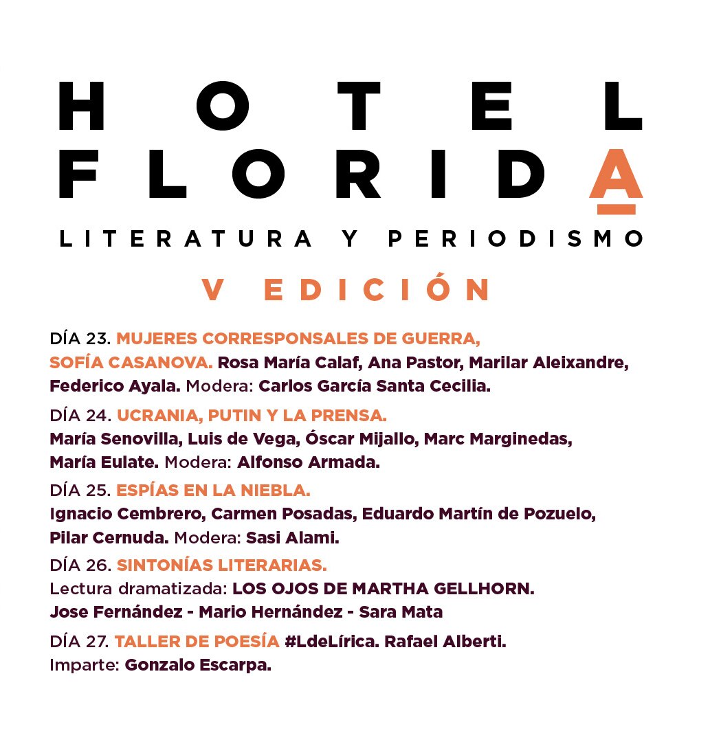 Ámbito Cultural de El Corte Inglés organiza la V edición de “Hotel Florida”, encuentros sobre periodismo y literatura