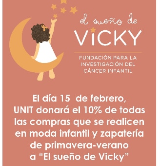 El Corte Inglés donará a la Fundación el Sueño de Vicky el 10% de todas las ventas de la marca Unit infantil hoy