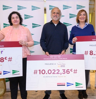 El Corte Inglés entrega 20.045€ a Fundación Aladina, Cruz Roja y Feder gracias al Roscón de Reyes Solidario 