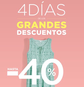 El Corte Inglés ofrece grandes descuentos de hasta el 40% en todas las áreas de venta sólo durante cuatro días  