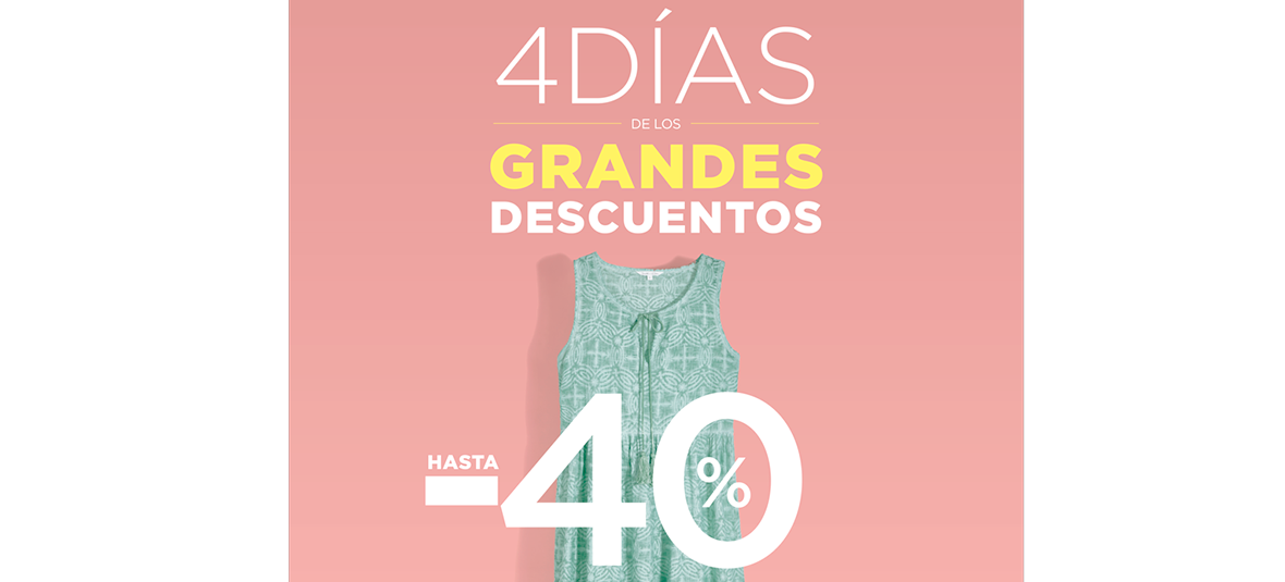 El Corte Inglés ofrece grandes descuentos de hasta el 40% en todas las áreas de venta sólo durante cuatro días  