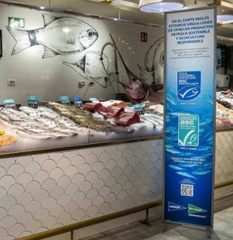 El Corte Inglés renueva la certificación MSC y ASC para sus 184 mostradores de pescado fresco