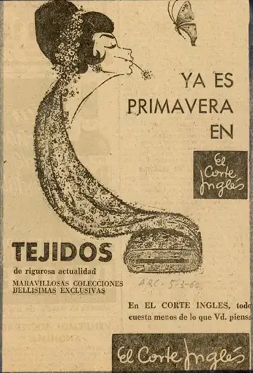 Cartel Ya es primavera en El Corte Inglés de los años 60