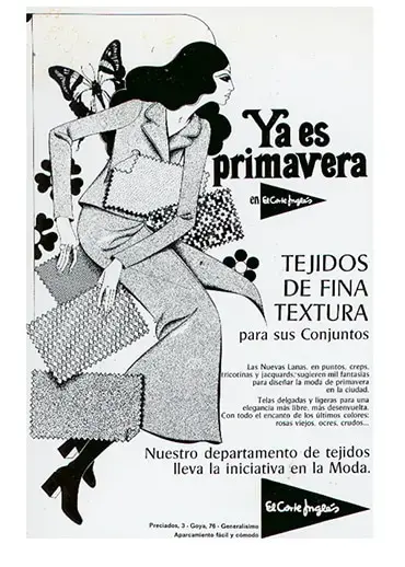 Cartel Ya es primavera en El Corte Inglés de los años 70
