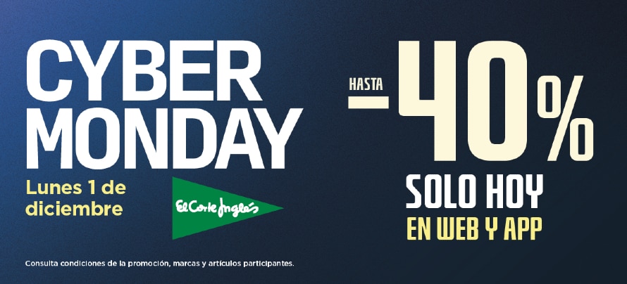El Corte Inglés celebra hoy el Cyber Monday con descuentos de hasta el 40% sólo en app y web