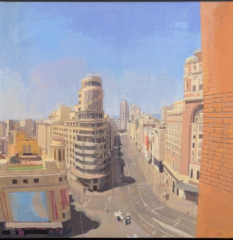 El Corte Inglés felicita a Antonio López por su 90 cumpleaños con una proyección en Gran Vía