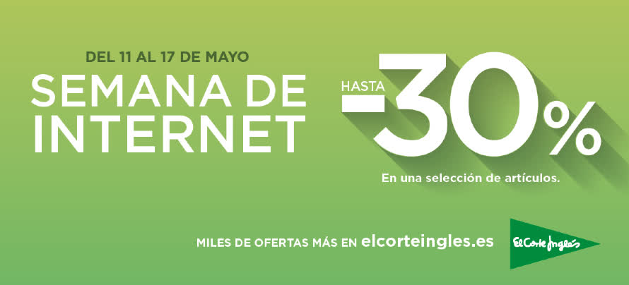 El Corte Inglés celebra el Día Mundial de Internet con descuentos de hasta el 30% en web y app