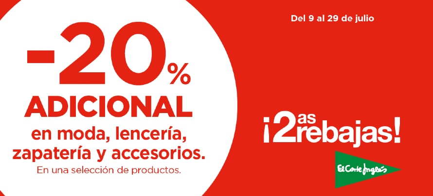 El Corte Inglés lanza segundas rebajas con un 20% de descuento adicional en moda y hasta un -50% en deportes