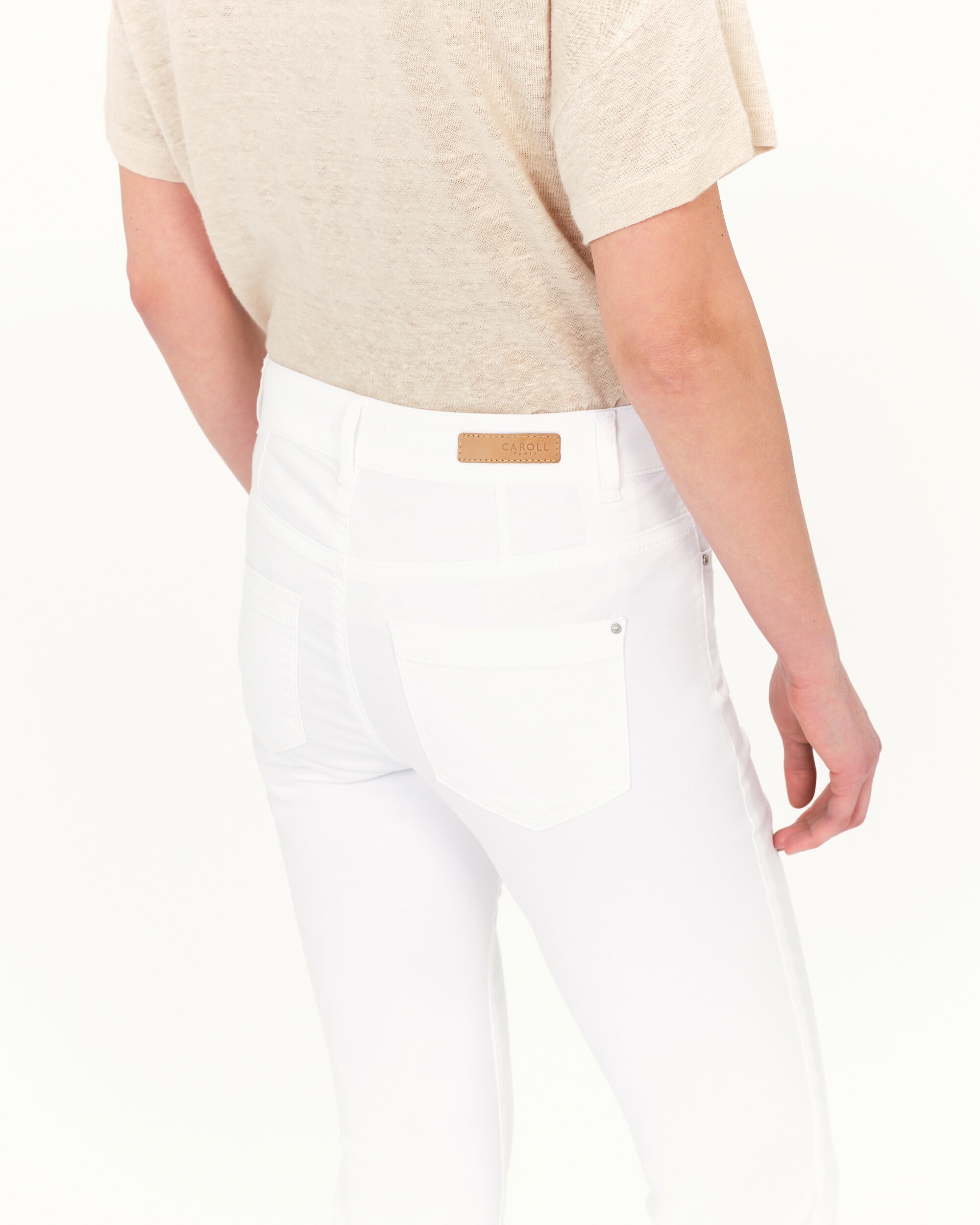 Pantalón de mujer 5 bolsillos skinny estilo 7/8 - Caroll - Blanco Blanco-4