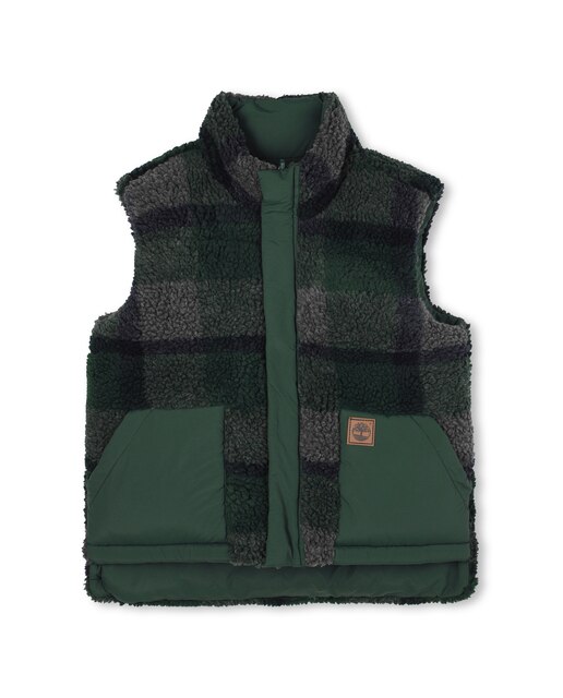 Chaleco de niño en color verde reversible