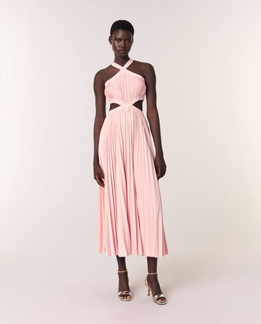 Vestido cut out plisado
