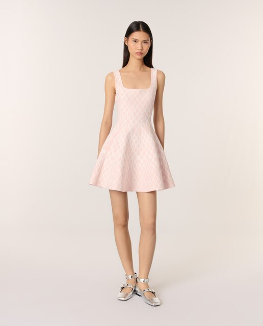 Vestido corto de punto jacquard