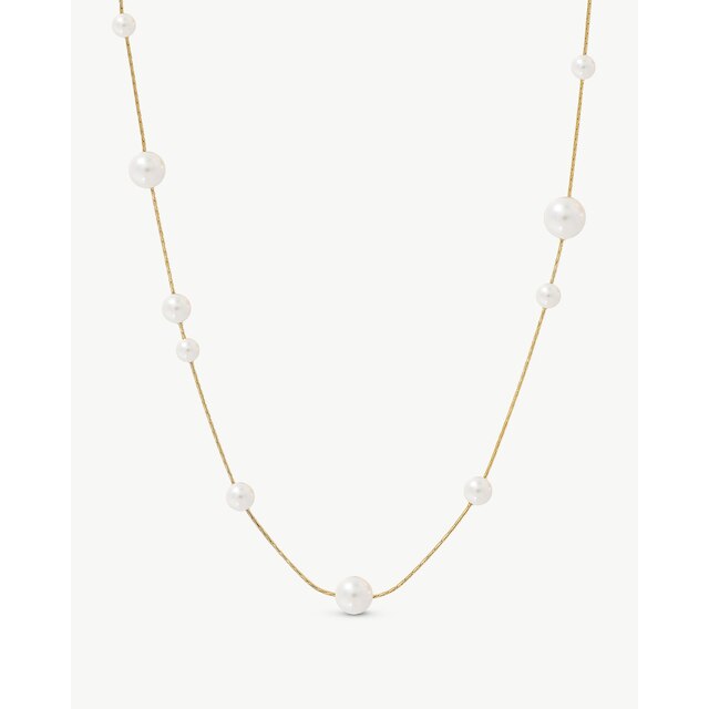 Collar majorica 40cm con perlas dorado dangle