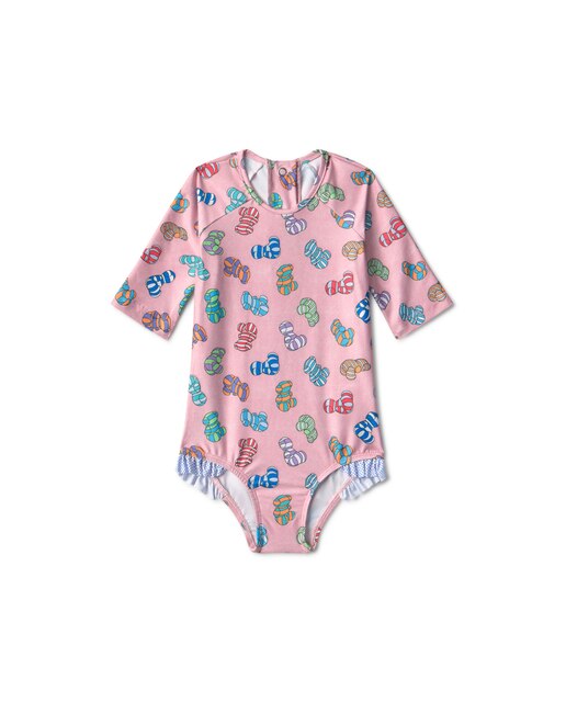 Bañador integral de bebémanga larga estampado Bold Bear multicolor
