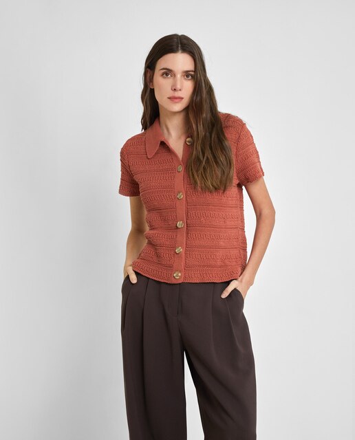 Chaqueta de mujer tipo polo de manga corta