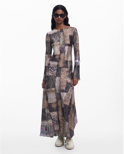 Vestido fluido animal print