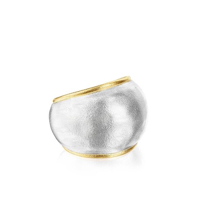 Anillo Luah abombado bicolor