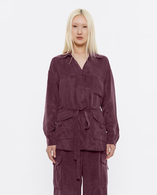 Camisa de mujer con Lyocell y cinturón
