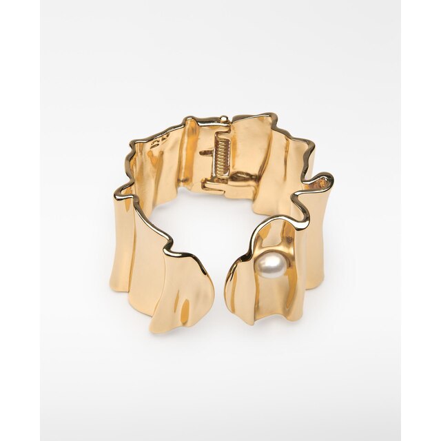 Pulsera metálica con perla