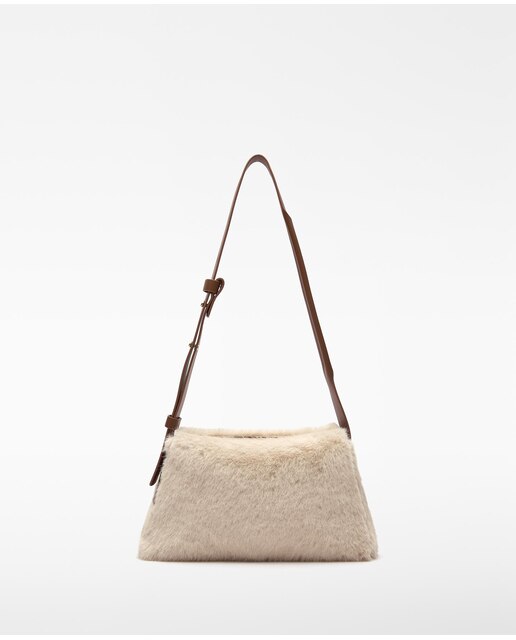 Bolso de hombro Mica con efecto pelo