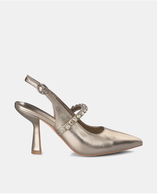 Zapatos de salón de mujer de piel con puntera afilada
