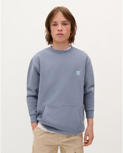 Sudadera de niño con cuello redondo y print trasero