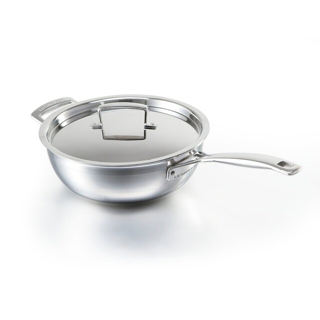 Imagen 0 de Sartén del chef con tapa de Acero Inoxidable con antiadherente de 24 cm  3-Ply Food is love Le Creuset