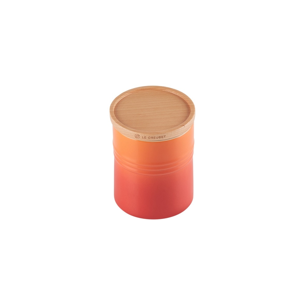 Bote con tapa de madera 540 ml Le Creuset - Naranja 10 cm Naranja-1