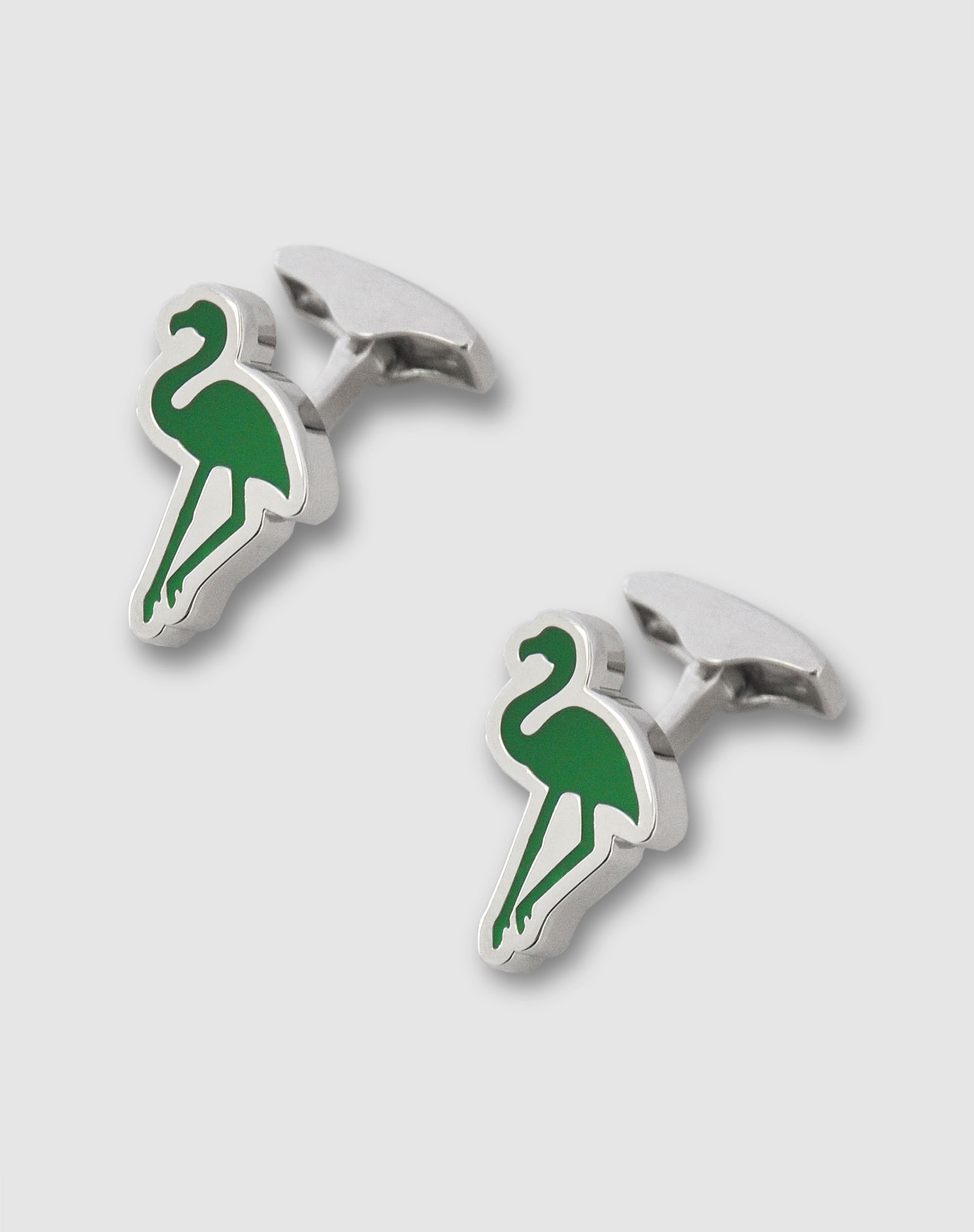 Gemelos metálicos con forma de flamencos en color - Olimpo - Verde Verde-1