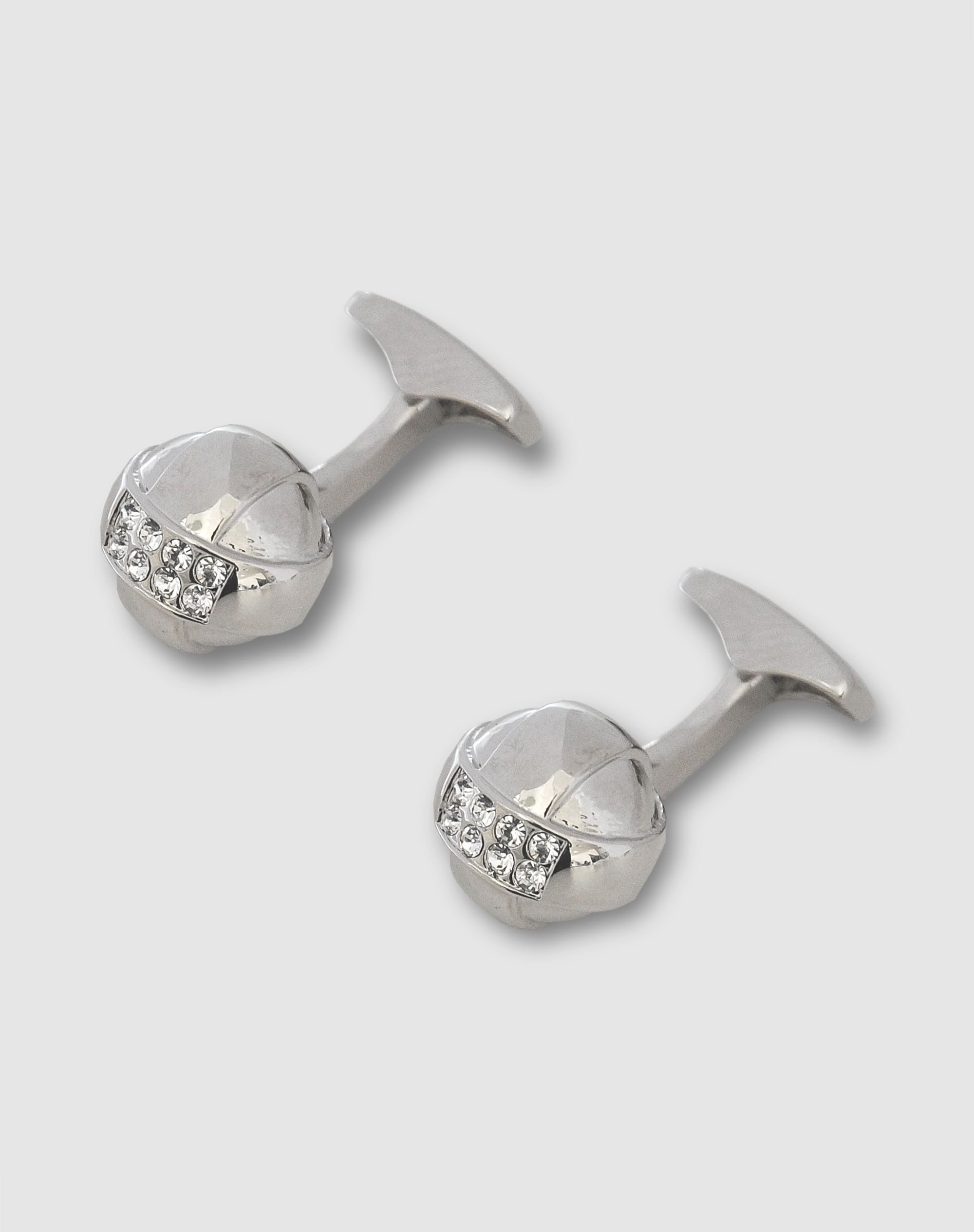 Imagen 0 de Gemelos metálicos con circonitas Plata