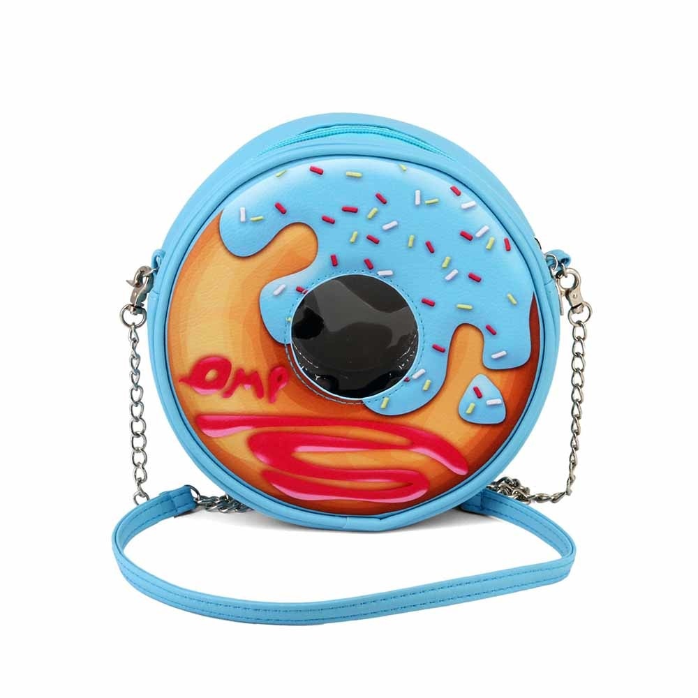 Bolso Oh My Pop! Bluenut redondo en color azul.