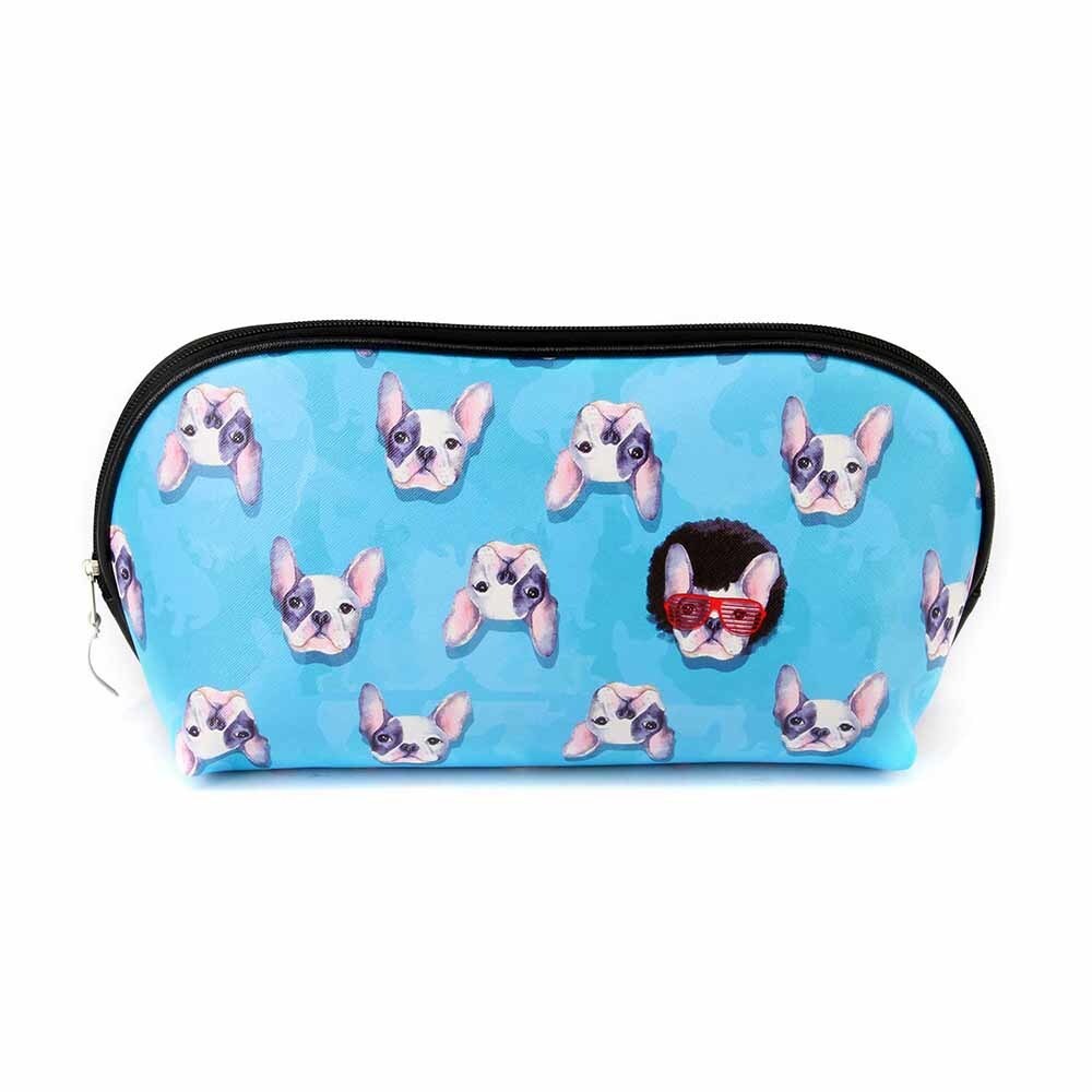 Neceser Jelly Oh My Pop! Doggy con cremallera en color azul.