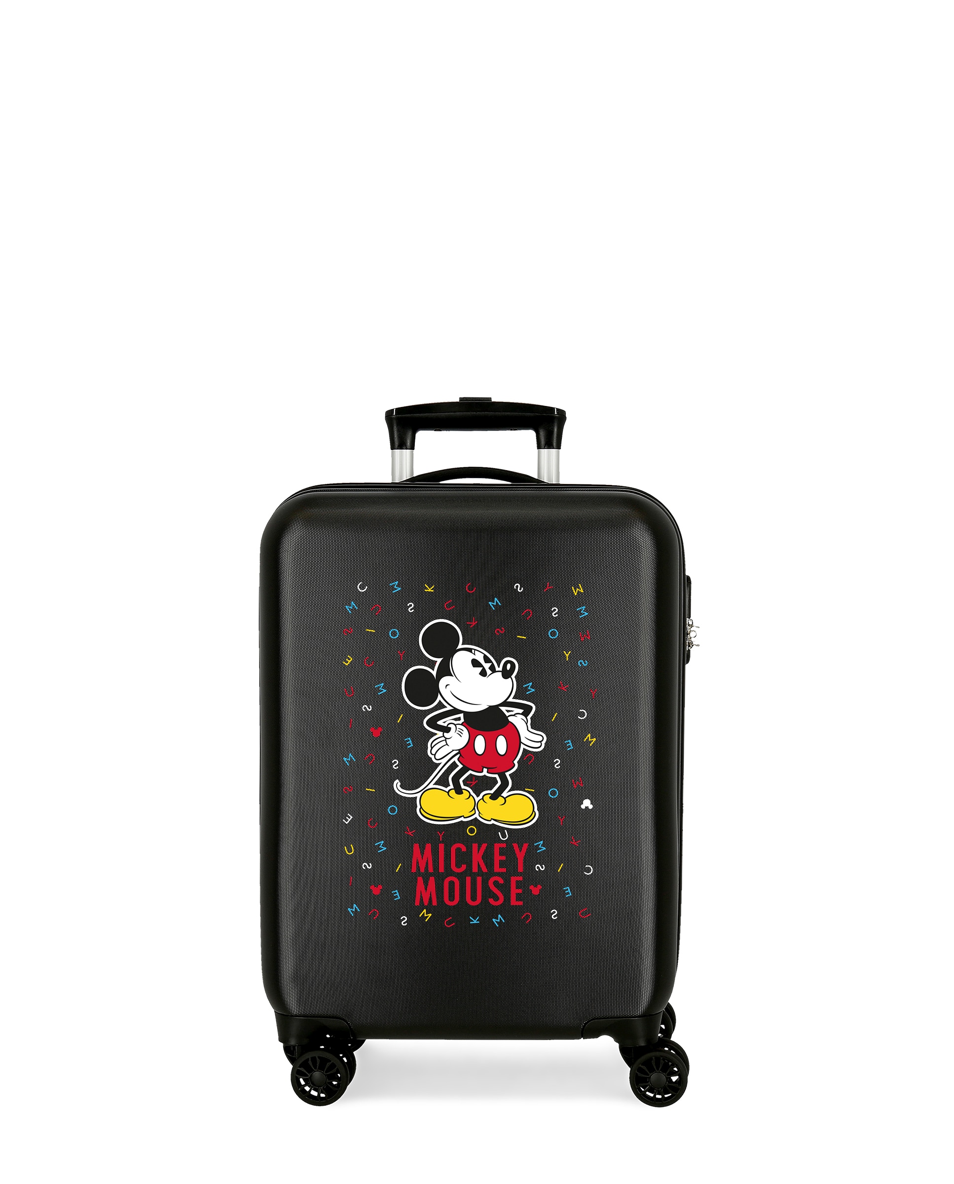 Disney - Maleta de cabina Mickey Letras rígida con capacidad de 34L.