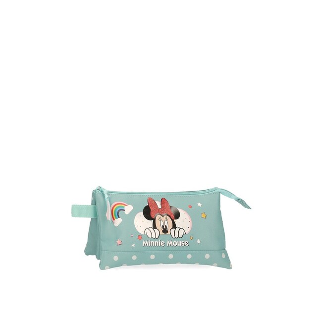 Imagen 0 de Estuche Minnie Rainbow tres compartimentos turquesa