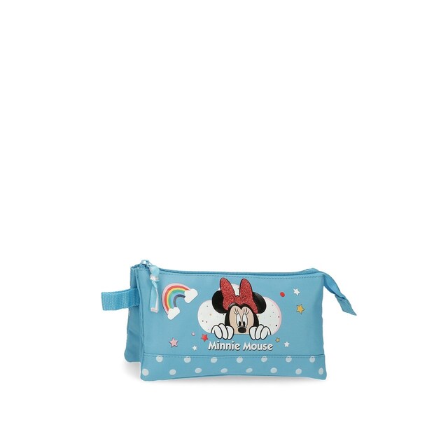 Imagen 0 de Estuche Minnie Rainbow tres compartimentos azul