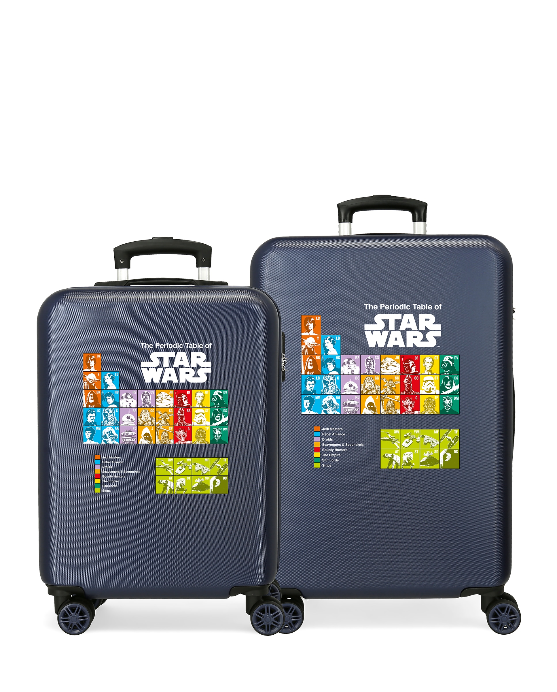 Personajes - Juego de Maletas Star Wars Badges The Periodic Table rígidas con capacidad de 91L.