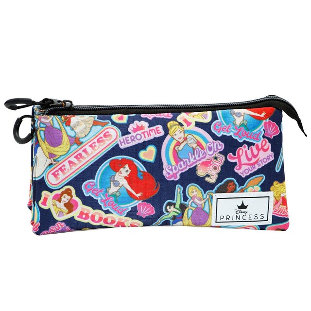 Imagen 0 de Estuche Portatodo Karactermania Princesas Disney Fearless con triple compartimento en multicolor