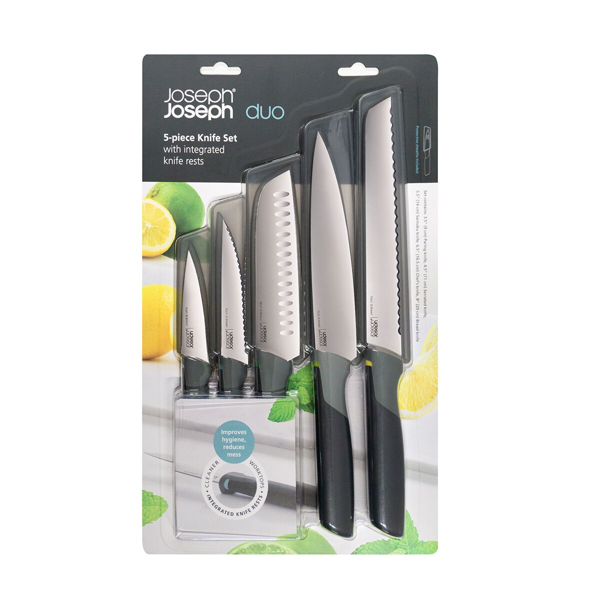Set de 5 cuchillos de acero inoxidable Duo Joseph Joseph Azul claro-6