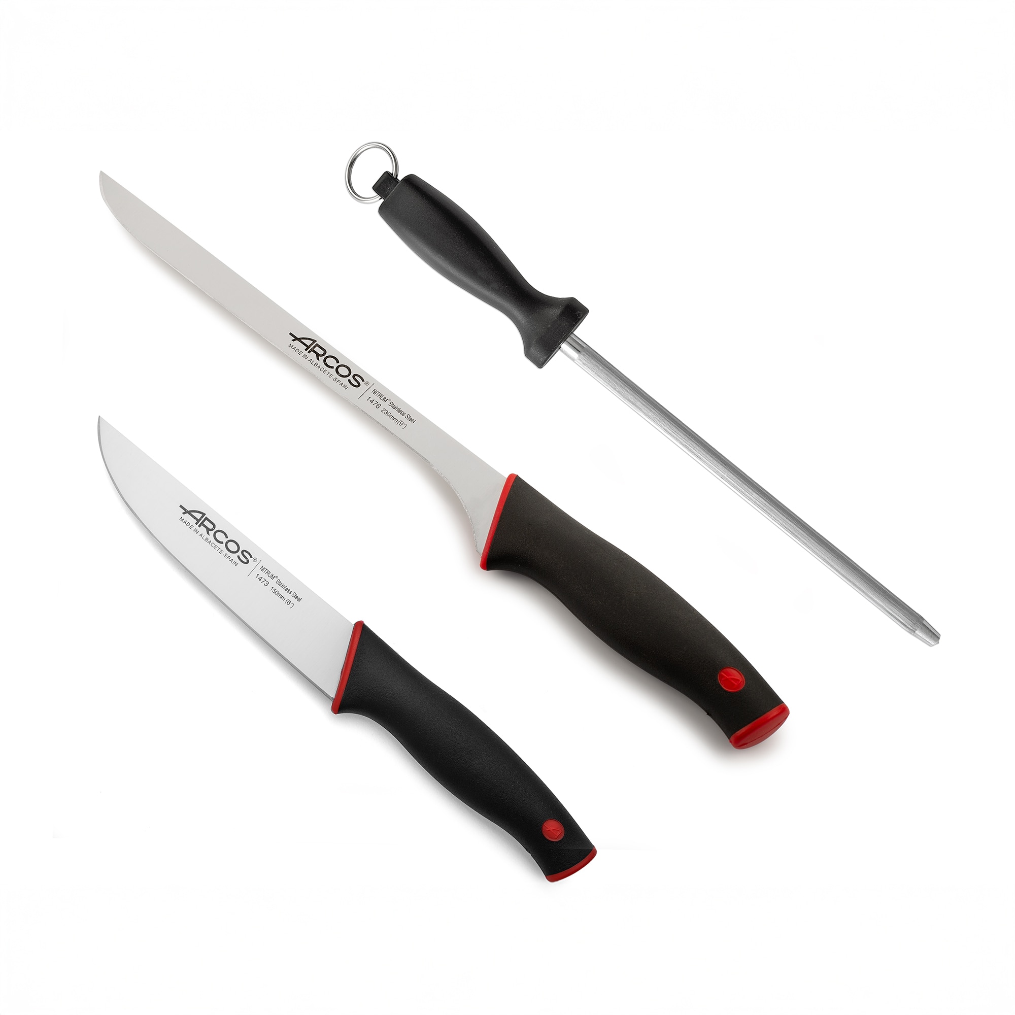 Imagen 0 de Set de 2 cuchillos jamoneros + chaira Esencial Duo Arcos