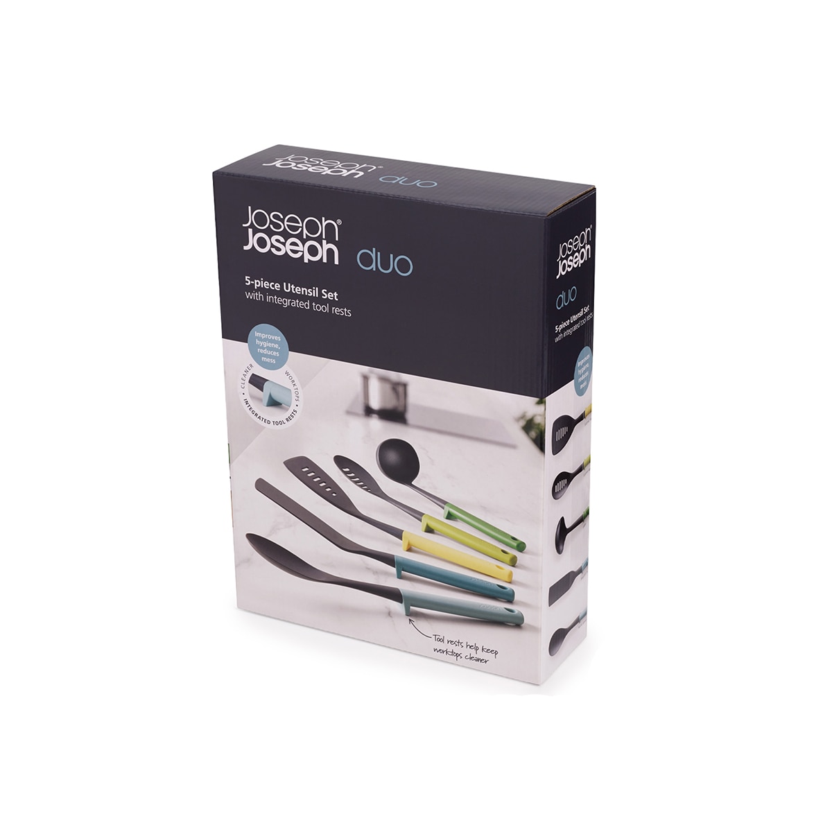 Set de 5 utensilios con soporte Duo Joseph Joseph Azul claro-10