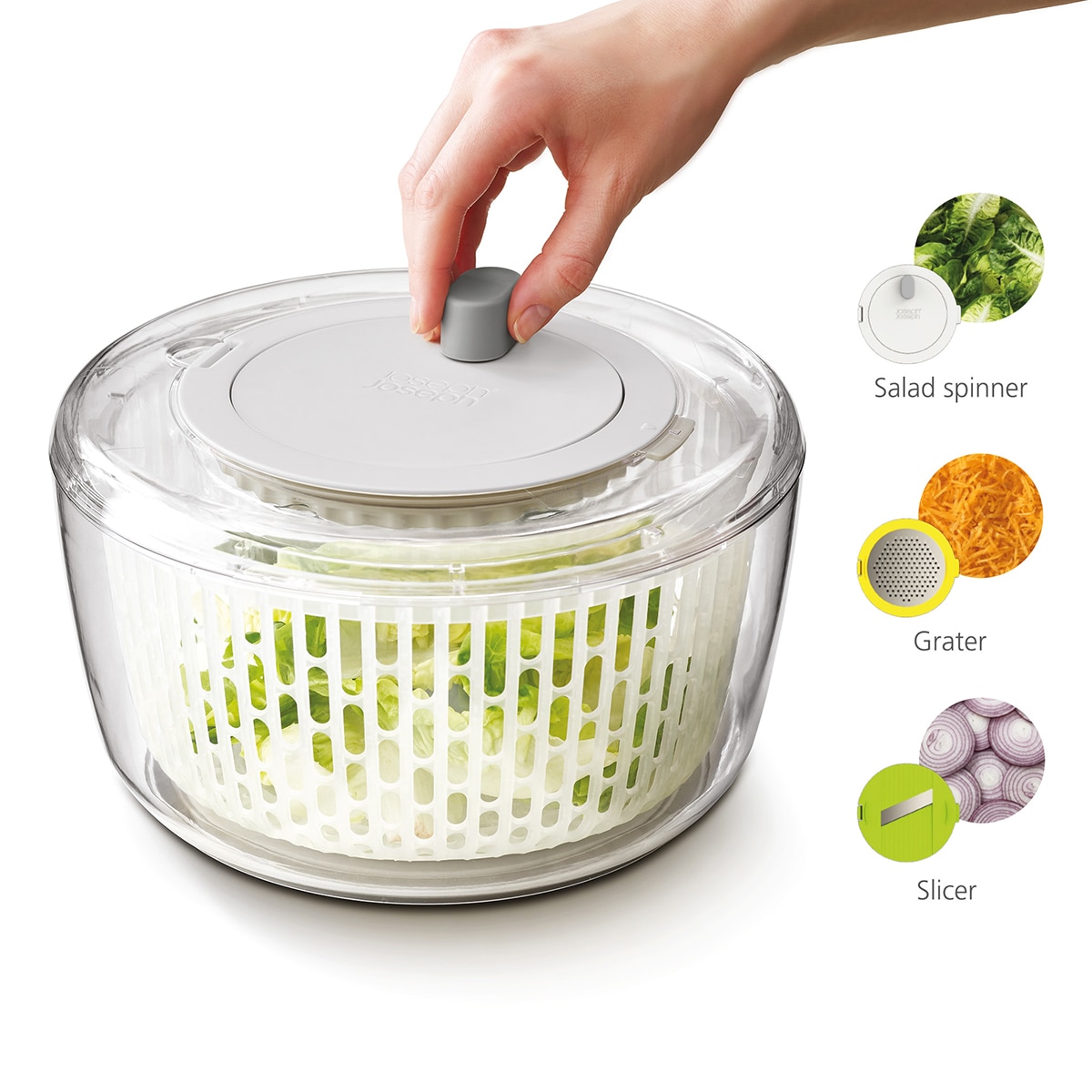 Centrifugadadora para ensaladas Duo Joseph Joseph Multicolor-14