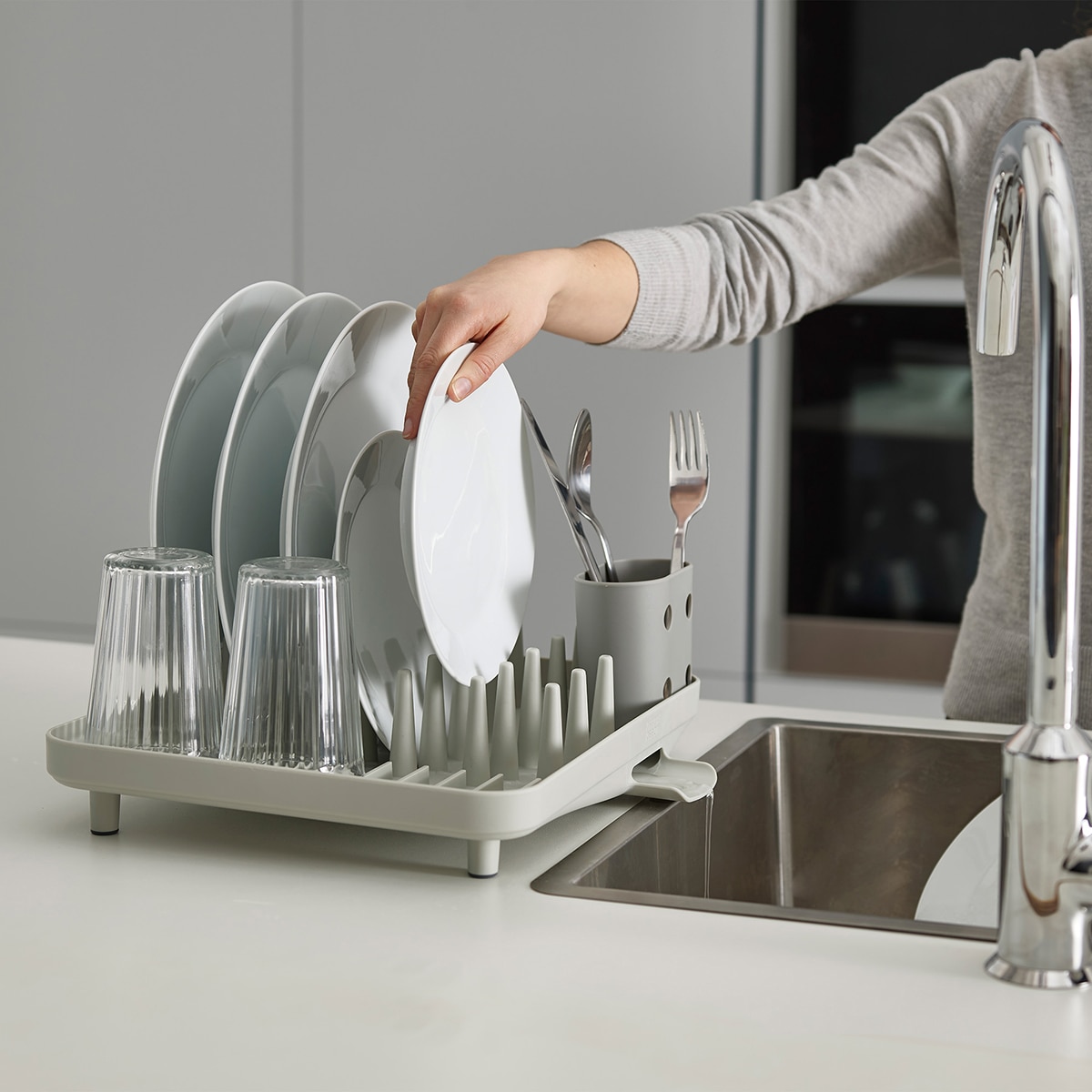 Escurridor para platos compacto Duo Joseph Joseph Gris-7
