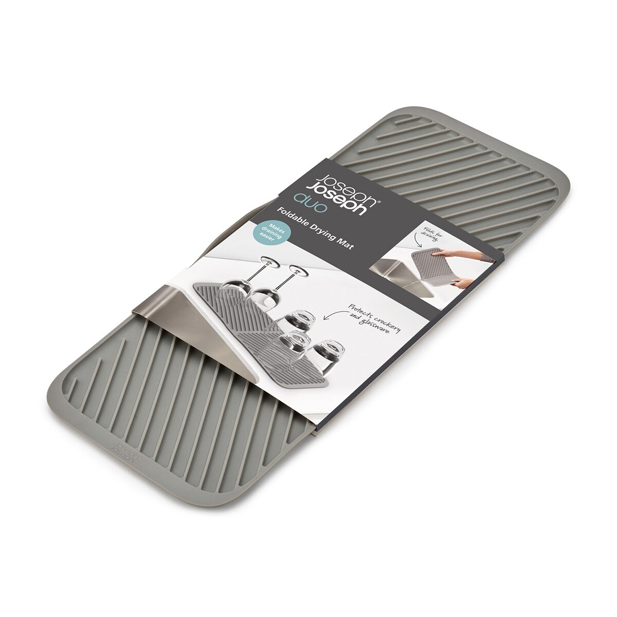Alfombrilla escurreplatos plegable Duo Joseph Joseph Gris-7