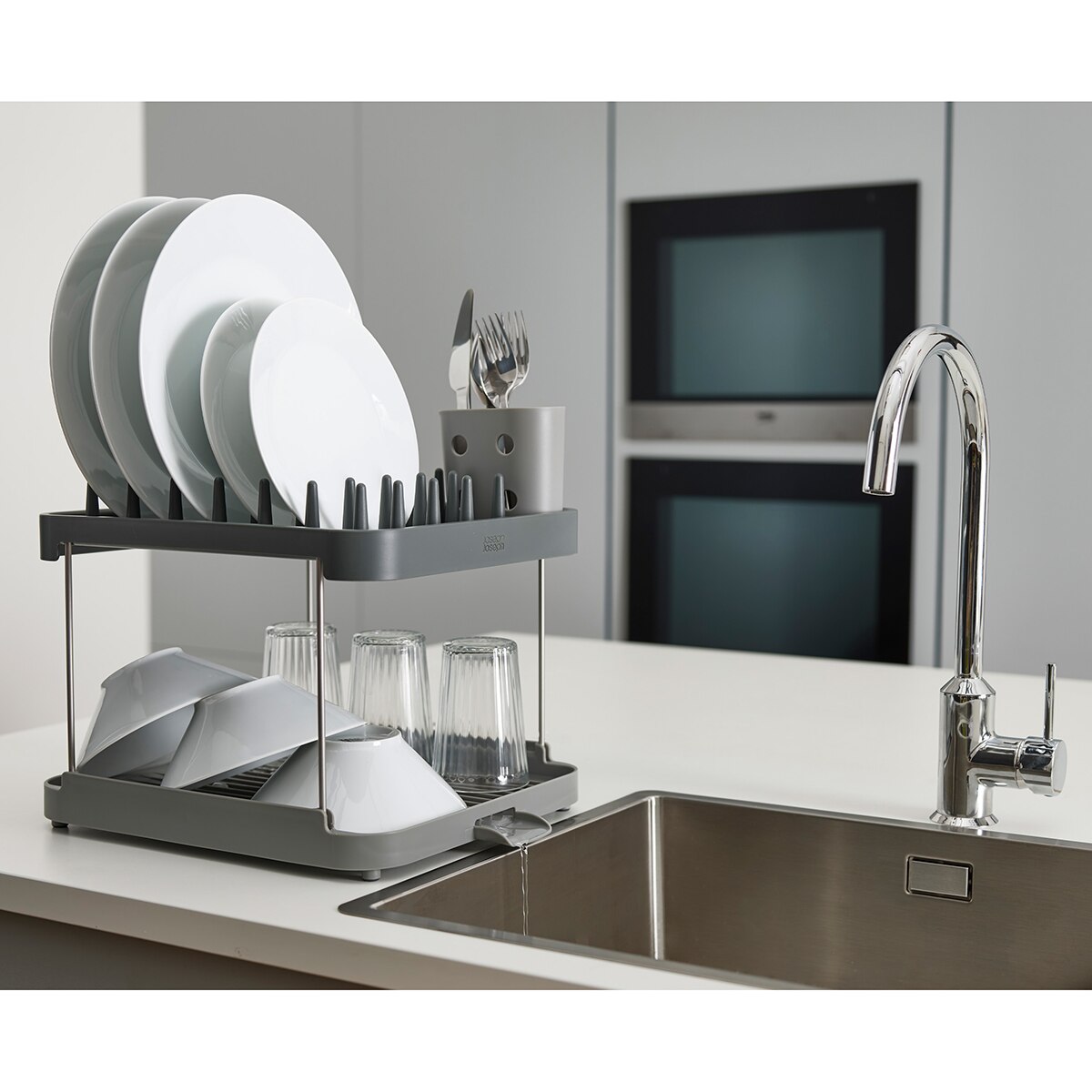 Escurreplatos de dos niveles Duo Joseph Joseph Gris-10